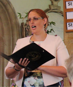 Katie Johnston singing at her brother’s wedding